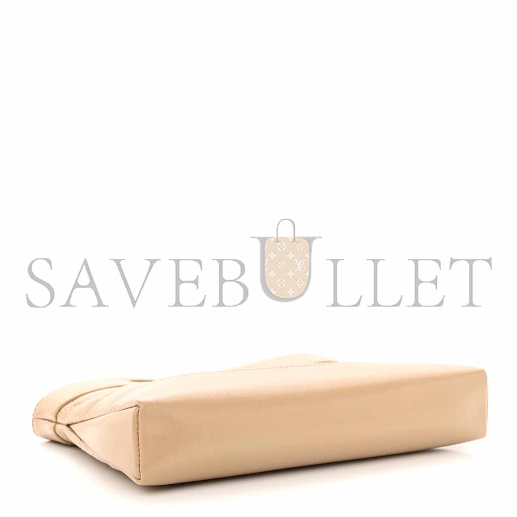 Ch*el shiny crumpled calfskin quilted nano 31 shopping bag beige (20*17.5*3.5cm)